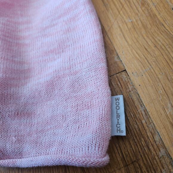Woolrich Women's Ramie Cotton Blend Sweater Petal Pink Tie Neck Lightweight M - Picture 11 of 12